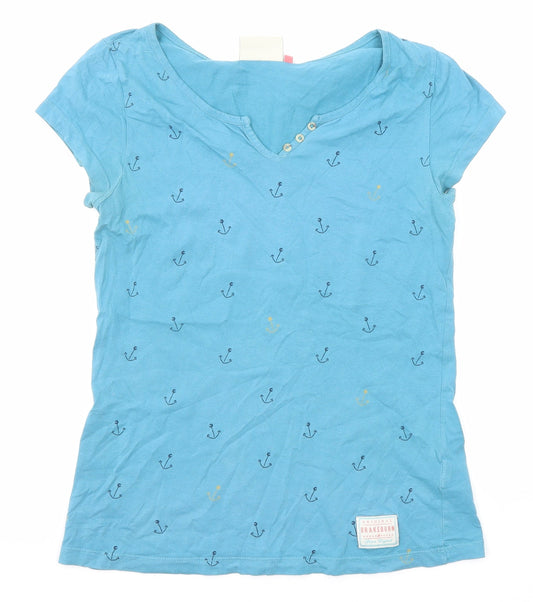 Womens UK Size 8 Brakeburn Blue Basic T-Shirt