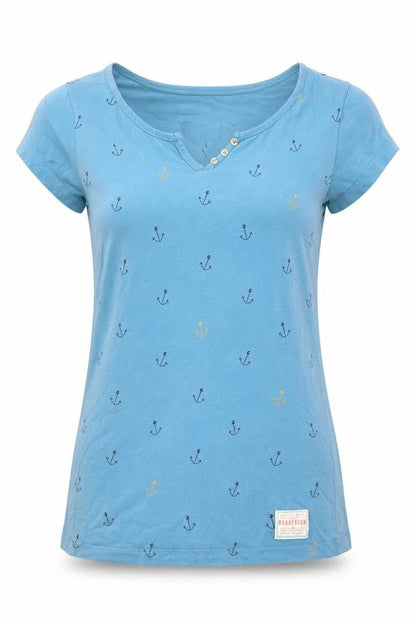 Womens UK Size 8 Brakeburn Blue Basic T-Shirt