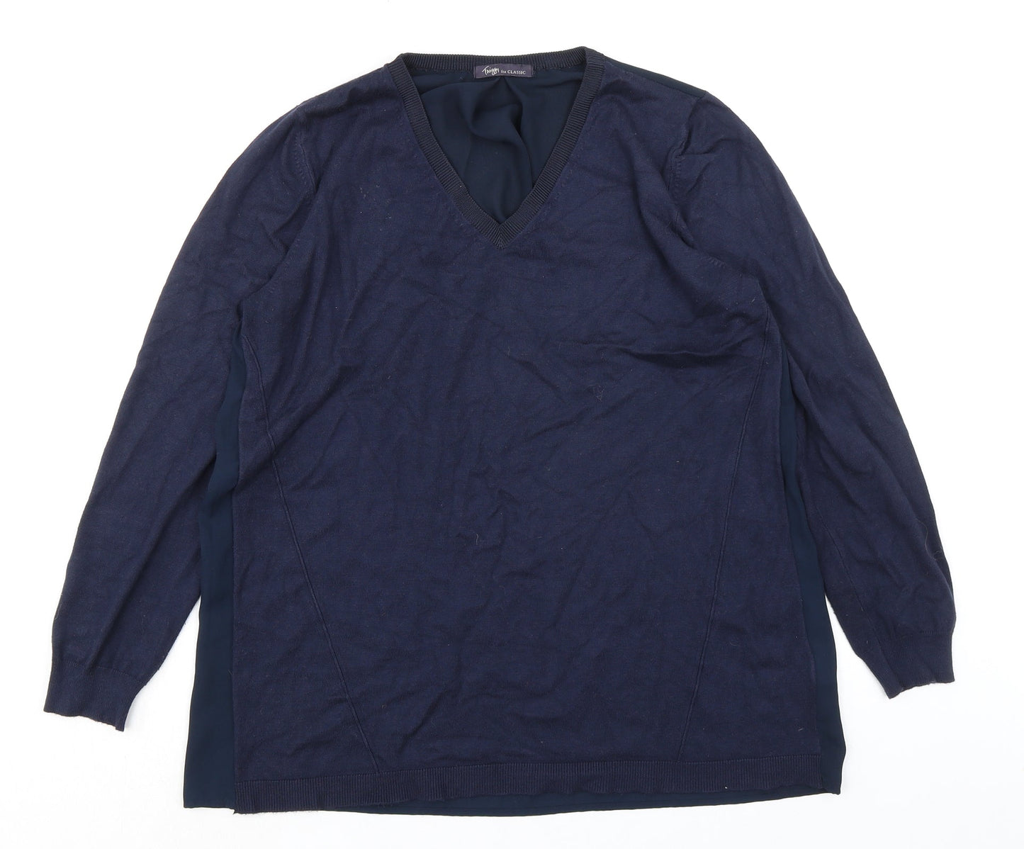 Womens UK Size 16 Marks and Spencer Blue Jersey T-Shirt