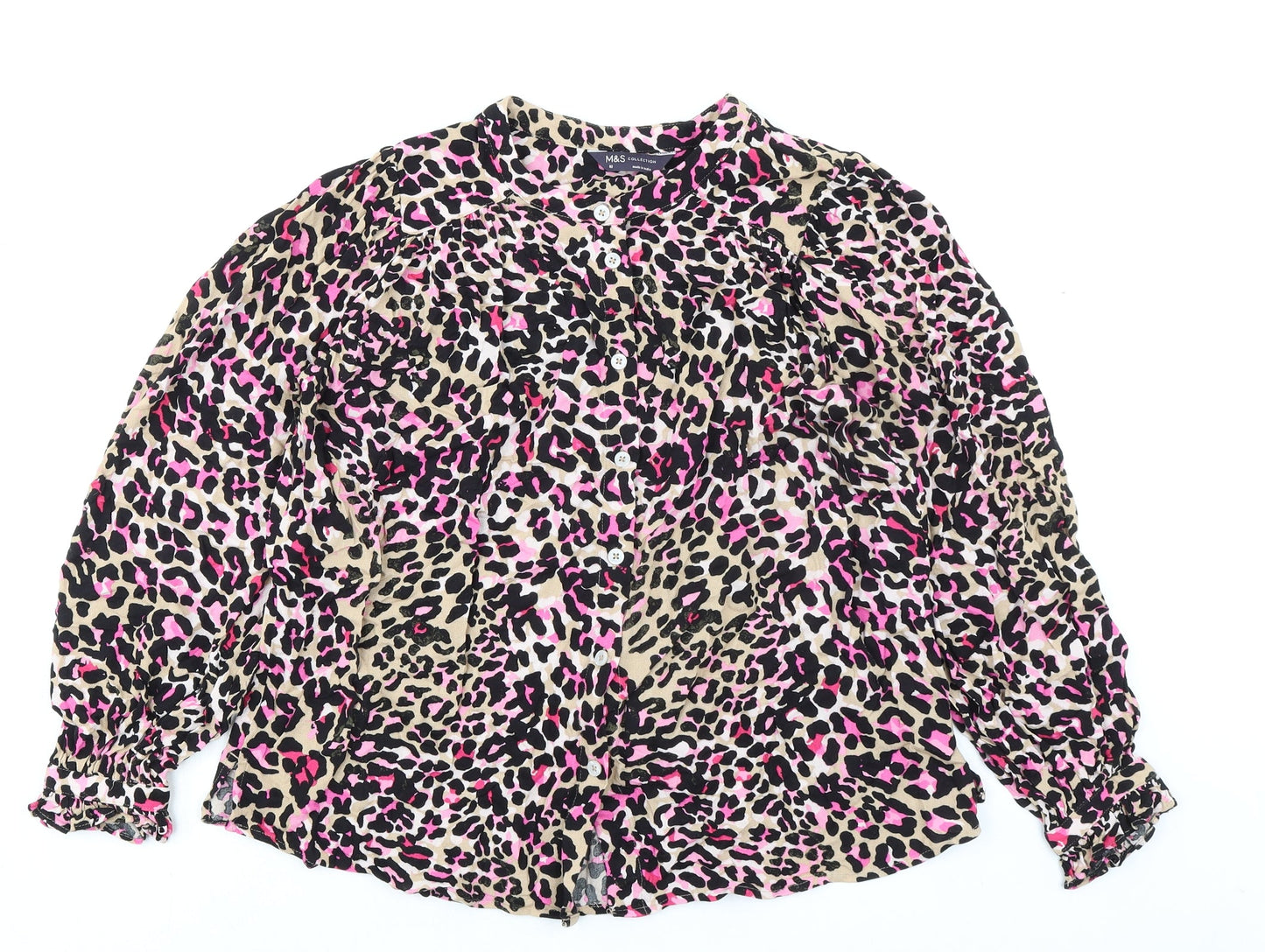 Womens UK Size 10 Marks and Spencer Black Basic Button-Up