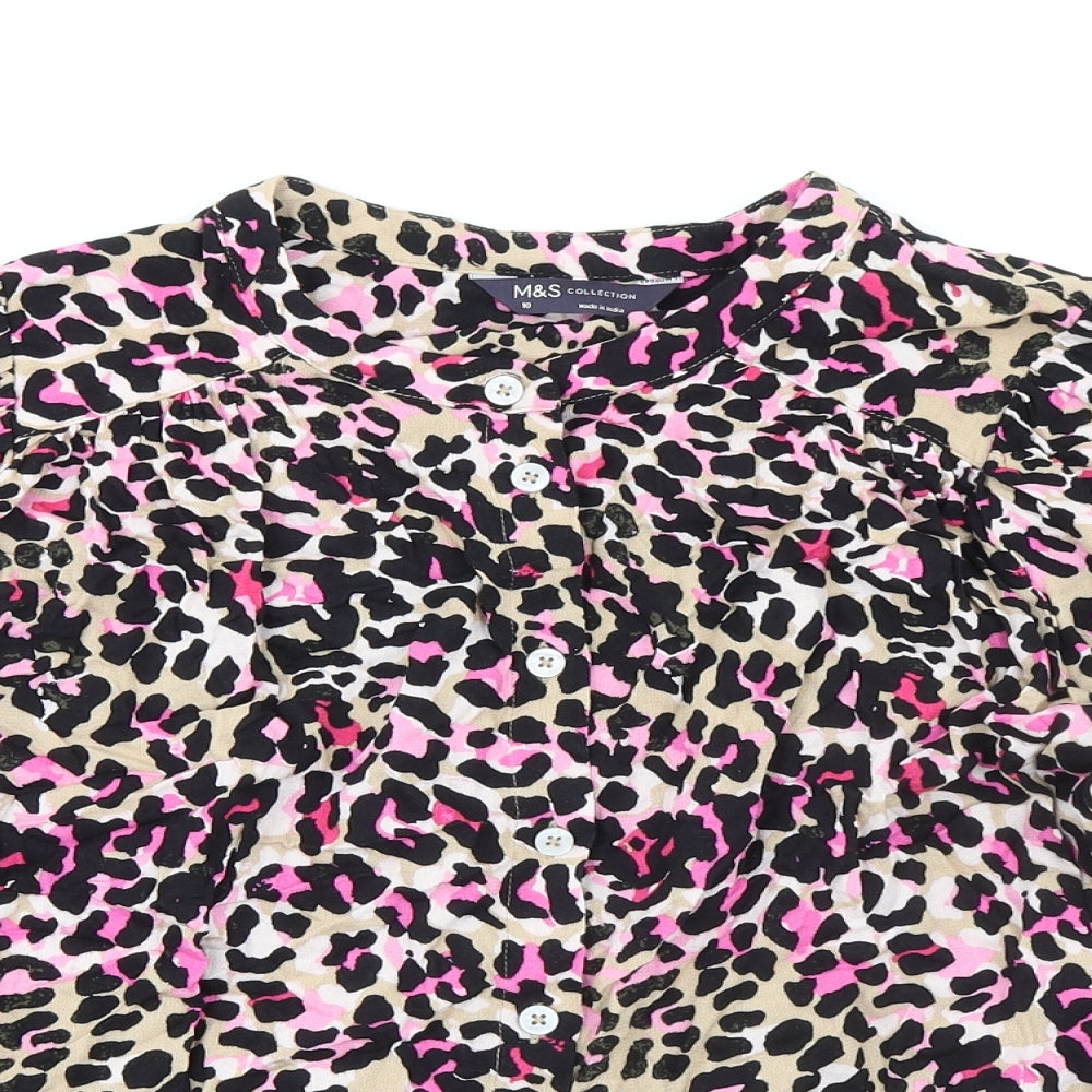 Womens UK Size 10 Marks and Spencer Black Basic Button-Up