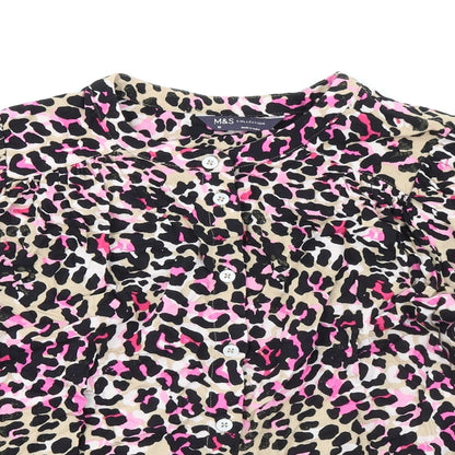 Womens UK Size 10 Marks and Spencer Black Basic Button-Up