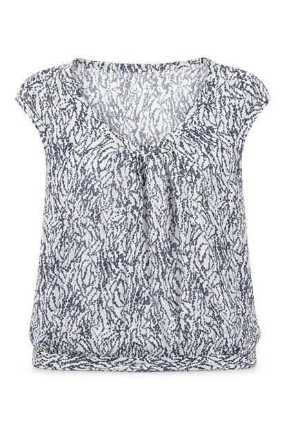 Emily and Fin Womens Grey Geometric 100% Cotton Basic Blouse Size S Scoop Neck - Spotty