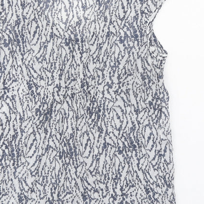 Emily and Fin Womens Grey Geometric 100% Cotton Basic Blouse Size S Scoop Neck - Spotty