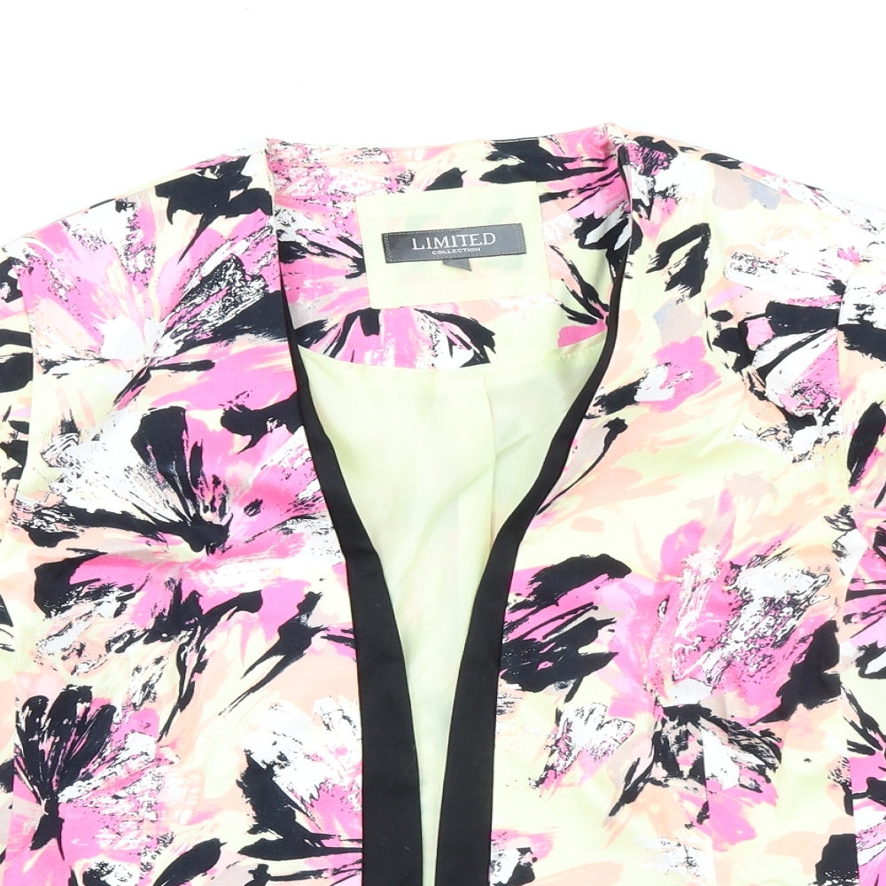 Limited Collection Womens Multicoloured Floral Jacket Size 14 - No closure jacket