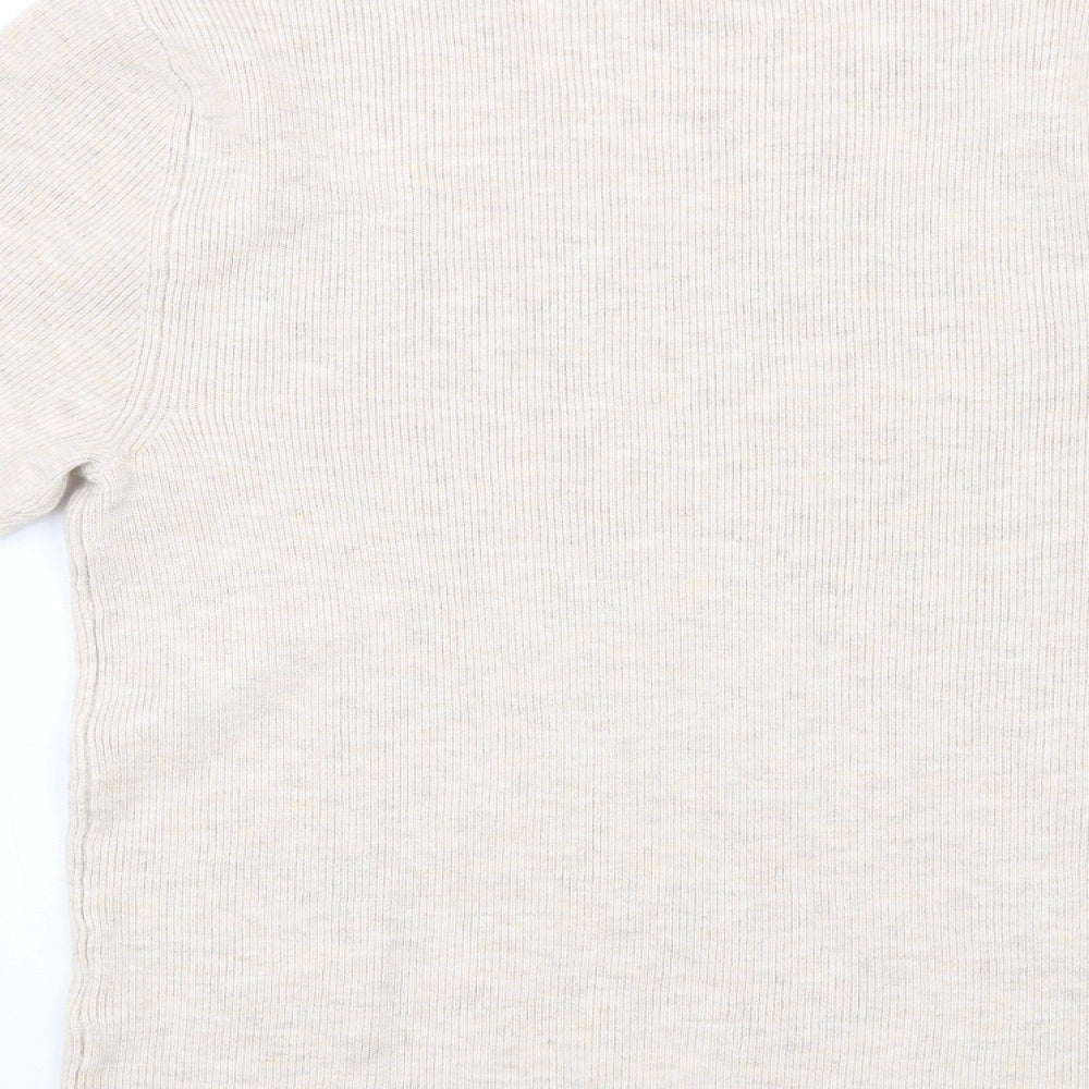 Womens UK Size L Marks and Spencer Beige Basic T-Shirt