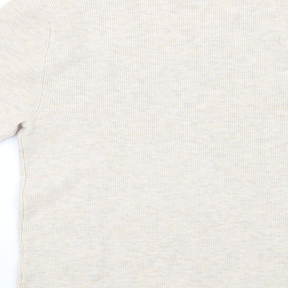 Womens UK Size L Marks and Spencer Beige Basic T-Shirt