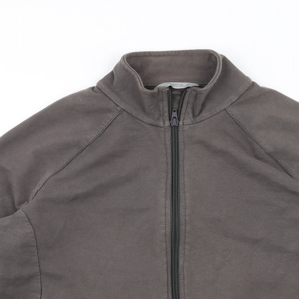 Womens UK Size 14 Marks and Spencer Grey Full Zip Sweatshirt