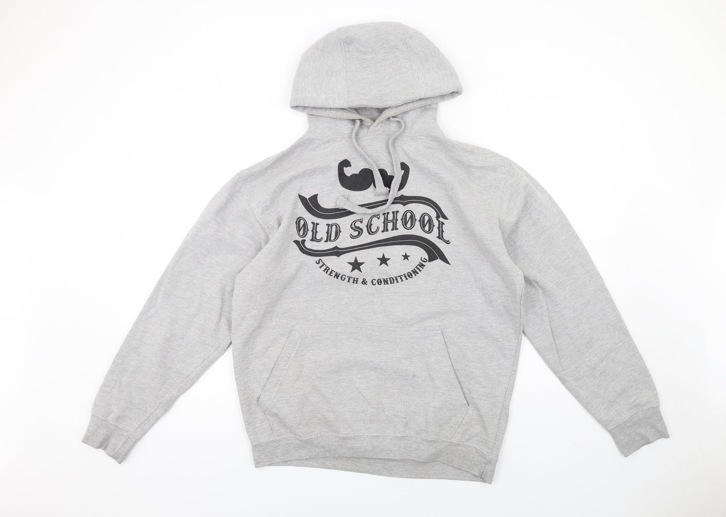 Built Up North Mens Grey Cotton Pullover Hoodie Size M