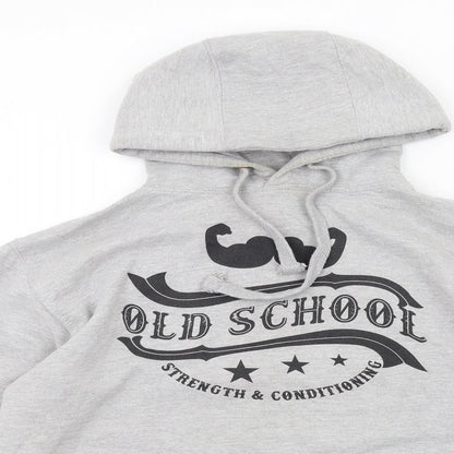 Built Up North Mens Grey Cotton Pullover Hoodie Size M
