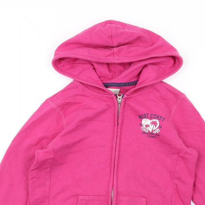 Indigo Girls Pink Cotton Full Zip Hoodie Size 11-12 Years Zip