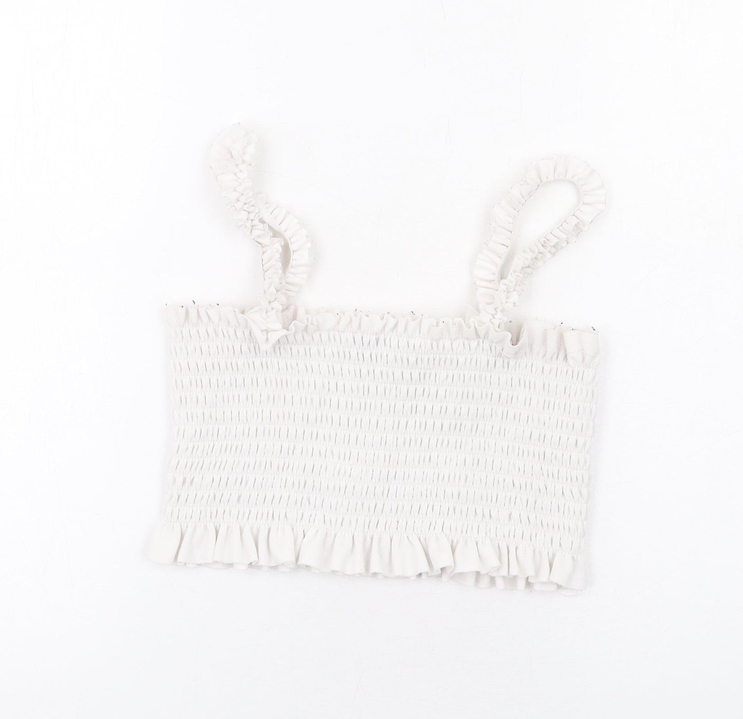 Womens UK Size M PRETTYLITTLETHING White Cropped Tank