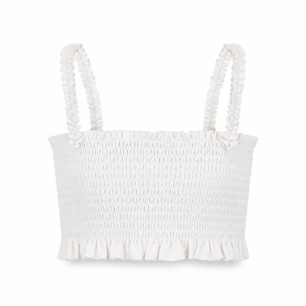 Womens UK Size M PRETTYLITTLETHING White Cropped Tank
