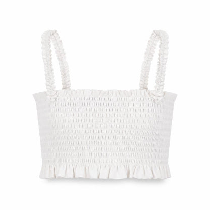 Womens UK Size M PRETTYLITTLETHING White Cropped Tank