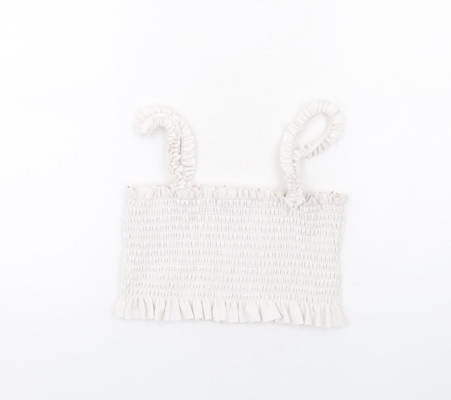 Womens UK Size M PRETTYLITTLETHING White Cropped Tank