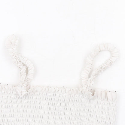 Womens UK Size M PRETTYLITTLETHING White Cropped Tank