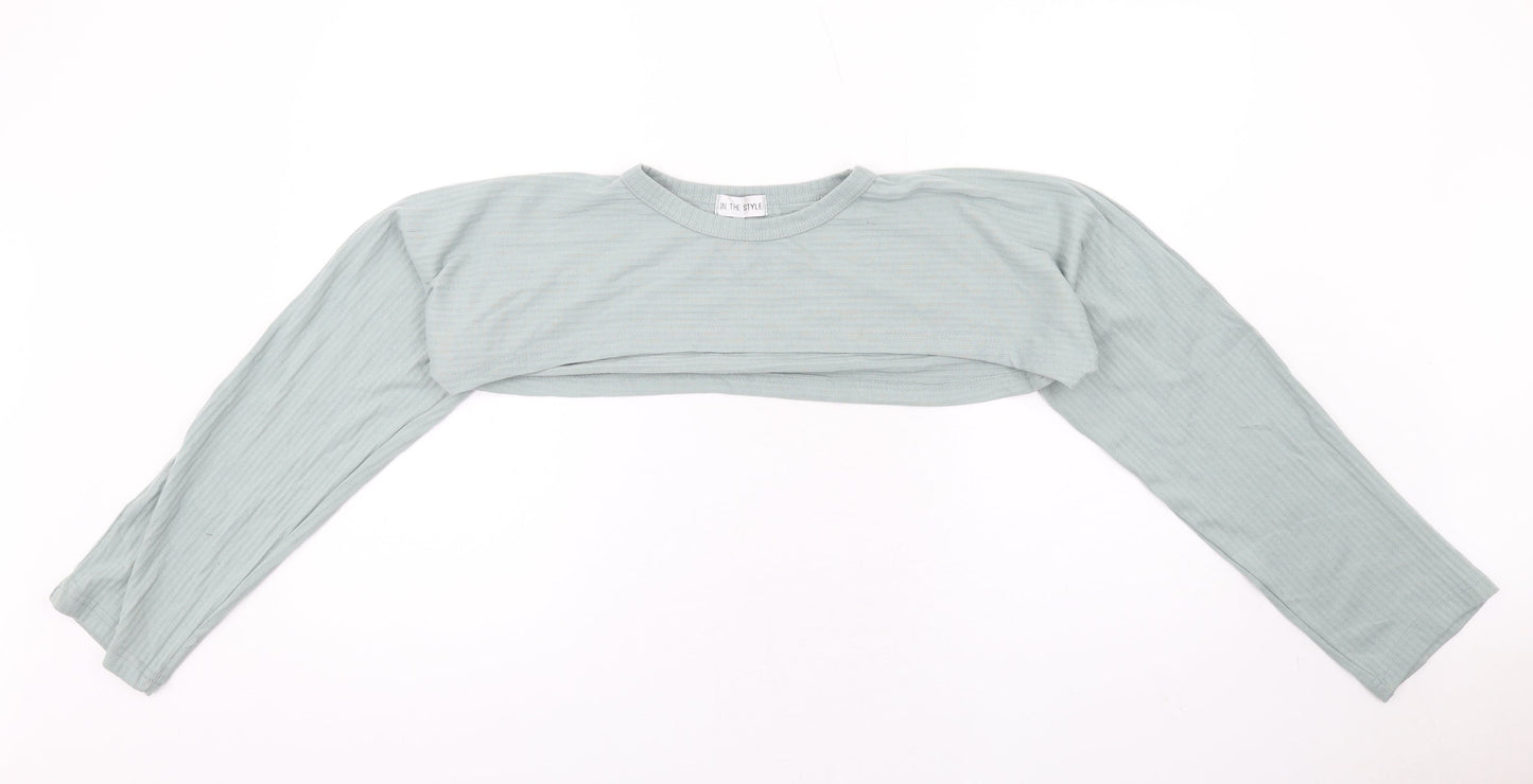 Womens UK Size 14 In the Style Green Cropped T-Shirt