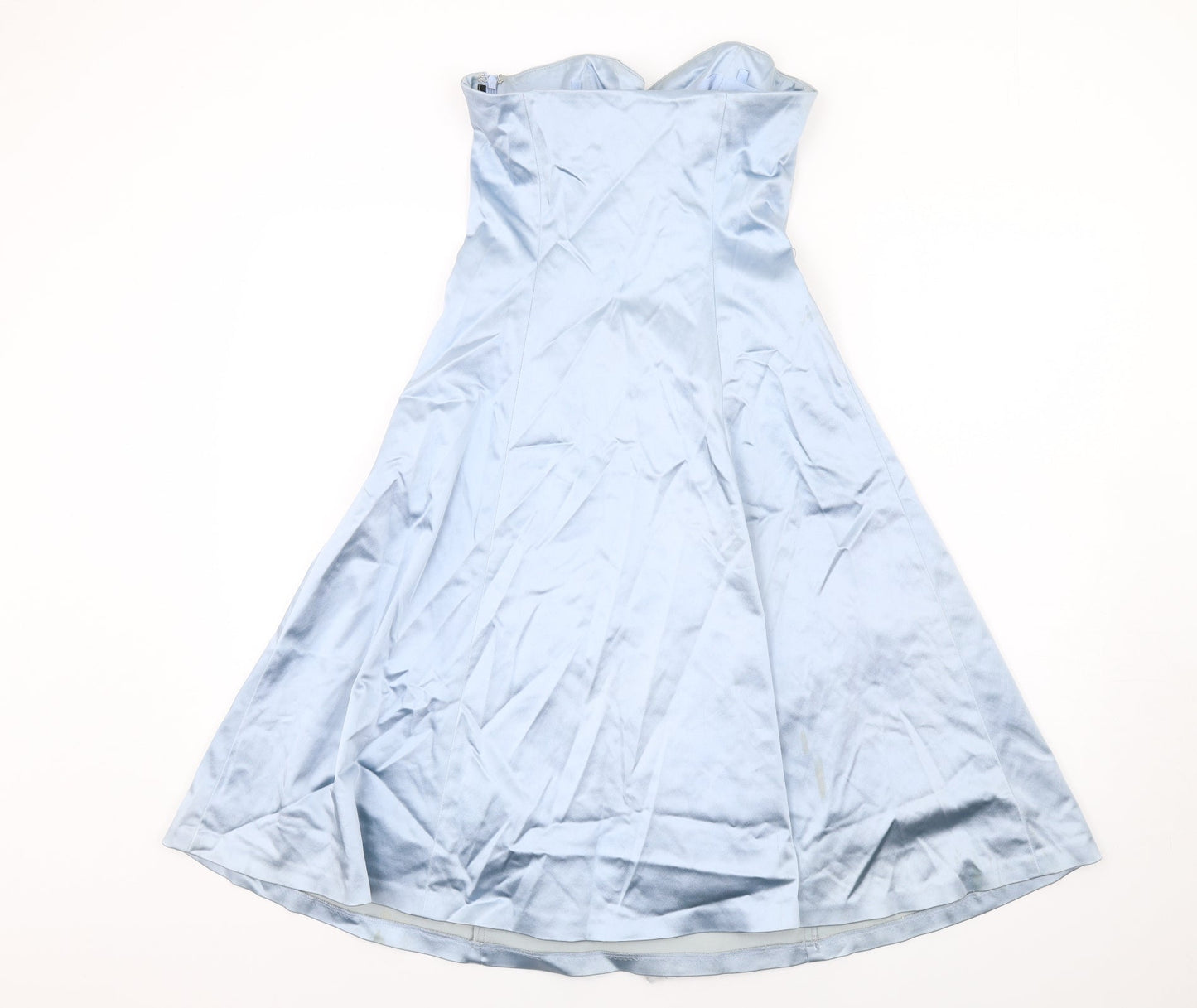 Coast Womens Blue Acetate A-Line Size 10 Sweetheart Zip - Ruffle