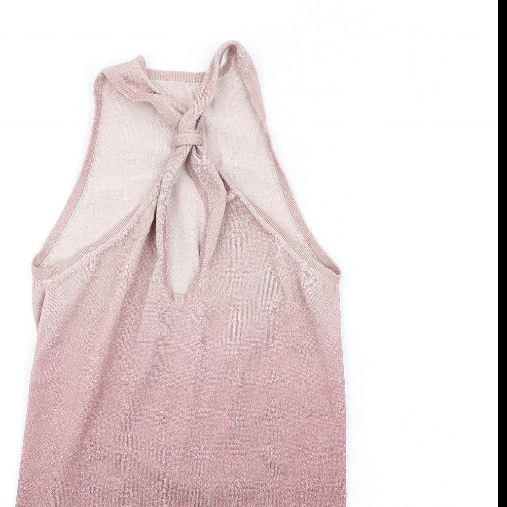 Womens UK Size 8 NEXT Pink Basic Tank