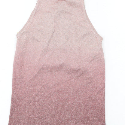 Womens UK Size 8 NEXT Pink Basic Tank