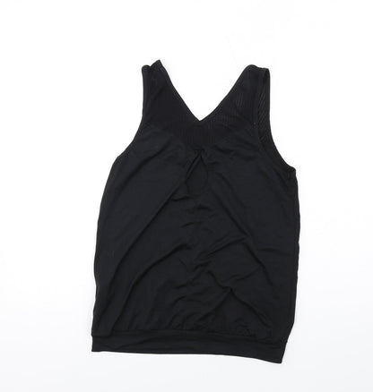 LA Gear Womens Black Polyester Basic Tank Size 8 Scoop Neck Pullover