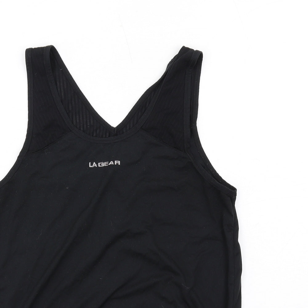 LA Gear Womens Black Polyester Basic Tank Size 8 Scoop Neck Pullover