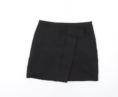 CLAUDIE PIERLOT Womens Black Polyester A-Line Skirt Size 8 Zip