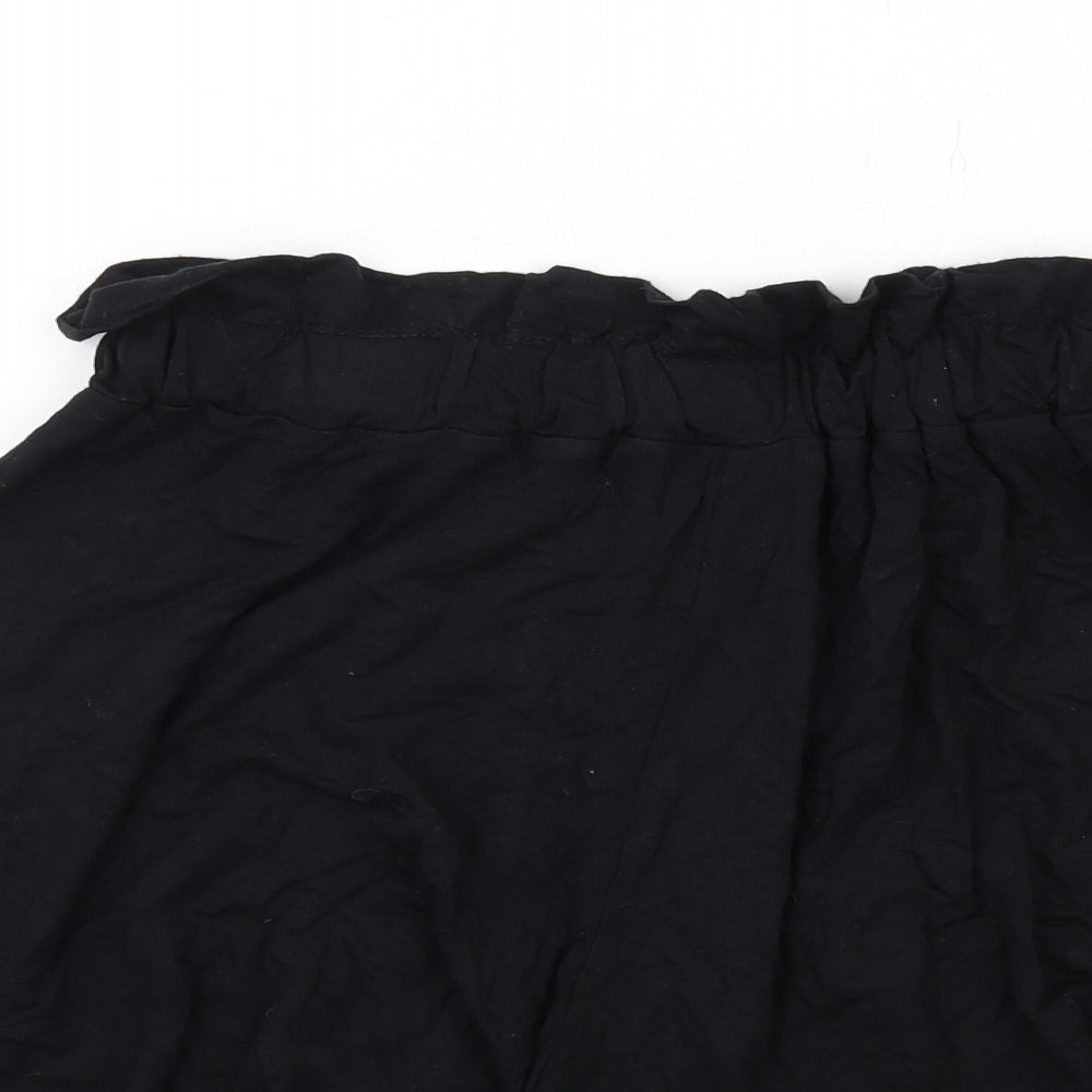 I SAW IT FIRST Womens Black Vinyl Paperbag Shorts Size 10 Regular Pull On