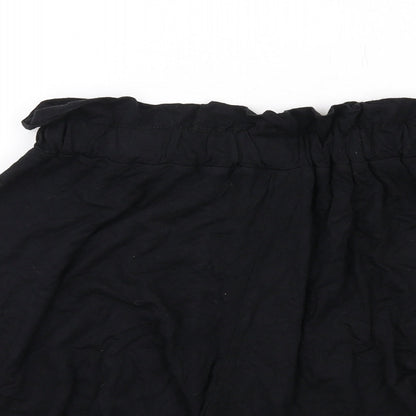 I SAW IT FIRST Womens Black Vinyl Paperbag Shorts Size 10 Regular Pull On