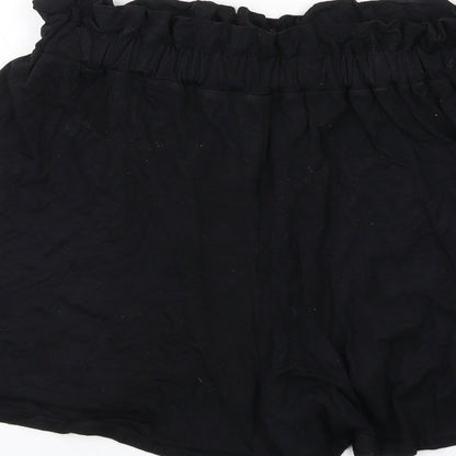 I SAW IT FIRST Womens Black Vinyl Paperbag Shorts Size 10 Regular Pull On