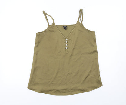 Womens UK Size 8 River Island Green Camisole Tank