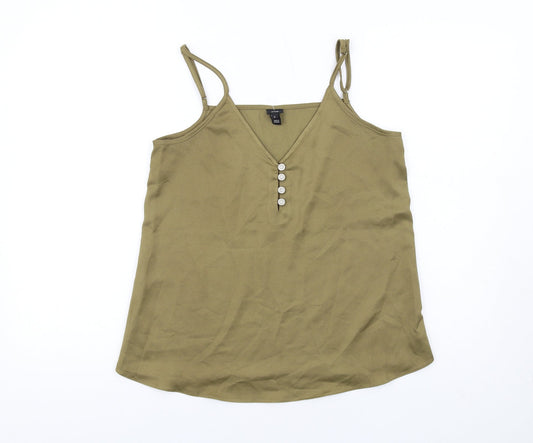 Womens UK Size 8 River Island Green Camisole Tank