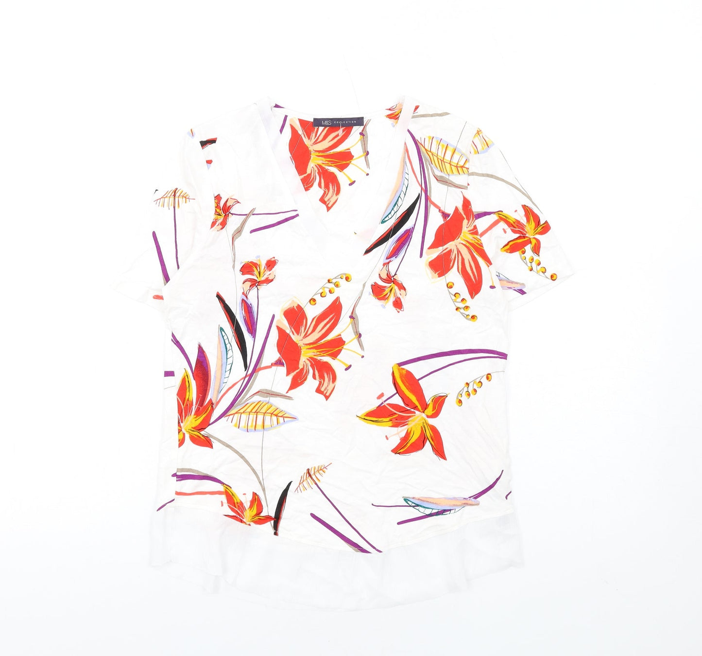 Womens UK Size 6 Marks and Spencer Multicoloured Basic T-Shirt