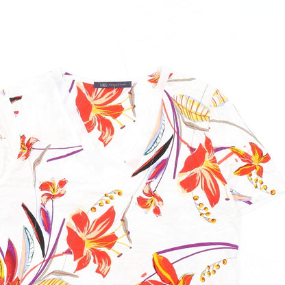 Womens UK Size 6 Marks and Spencer Multicoloured Basic T-Shirt