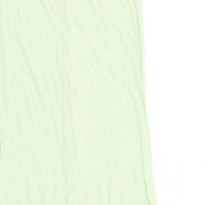 Brave Soul Womens Green Viscose Bodycon Size S Scoop Neck Pullover - Button Detail