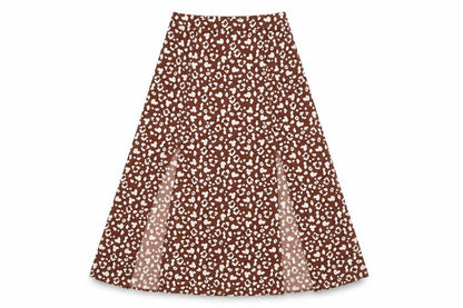 Missguided Womens Brown Animal Print Polyester A-Line Skirt Size 6 Zip - Leopard Print