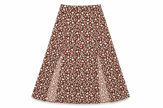 Missguided Womens Brown Animal Print Polyester A-Line Skirt Size 6 Zip - Leopard Print