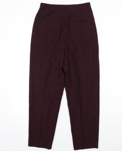 H&M Womens Purple Polyester Dress Pants Trousers Size 8 L27 in Regular Zip
