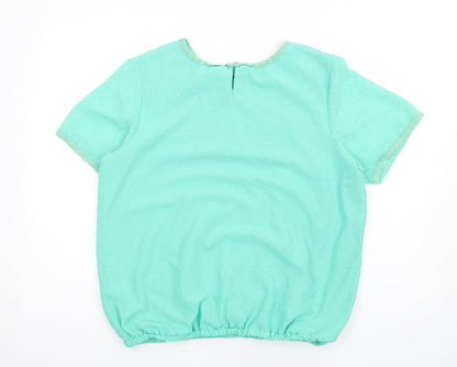 Womens UK Size 16 Cotton Traders Green Basic Blouse