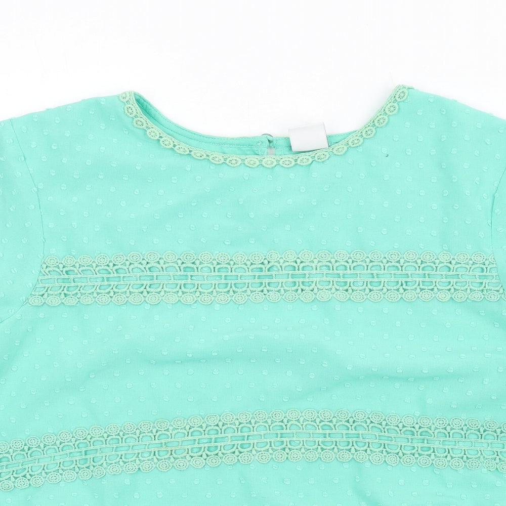 Womens UK Size 16 Cotton Traders Green Basic Blouse
