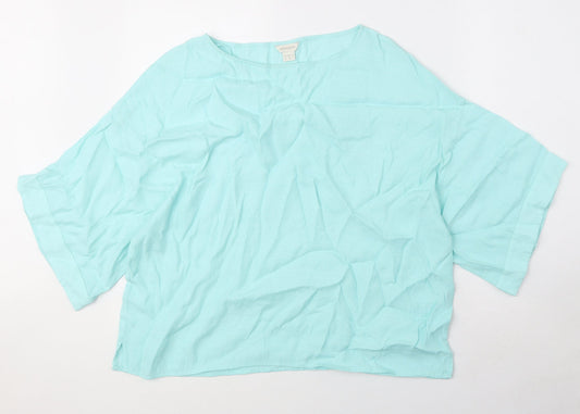 Womens UK Size 12 Monsoon Blue Basic Blouse