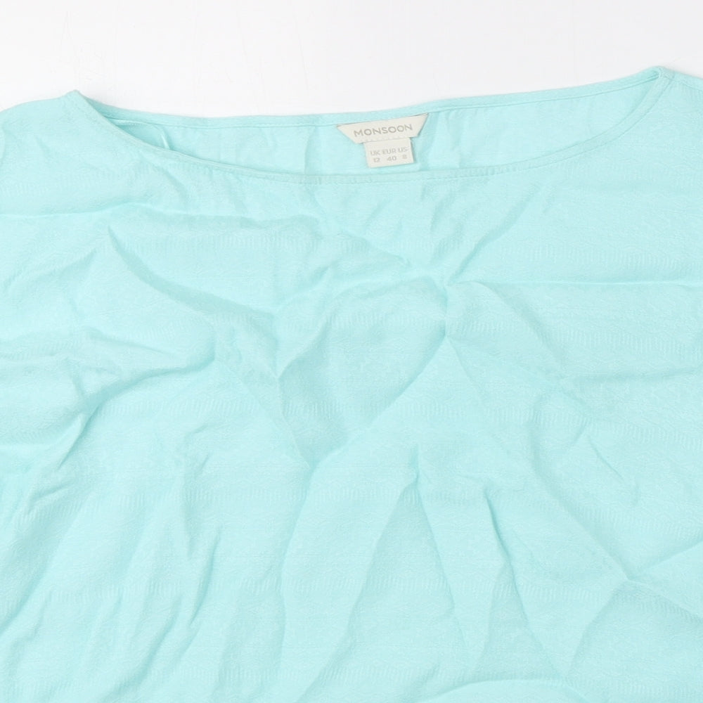 Womens UK Size 12 Monsoon Blue Basic Blouse