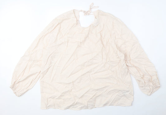 Autograph Womens Pink Cupro Basic Blouse Size 20 Round Neck