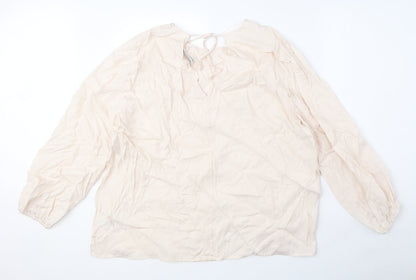 Autograph Womens Pink Cupro Basic Blouse Size 20 Round Neck