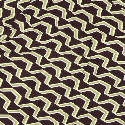 Autograph Womens Brown Geometric Viscose Basic Blouse Size 14 Round Neck