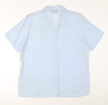Womens UK Size 16 Saloos Blue Basic Button-Up