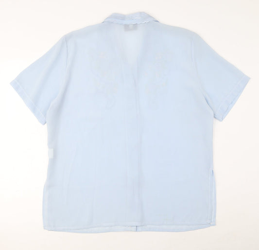 Womens UK Size 16 Saloos Blue Basic Button-Up