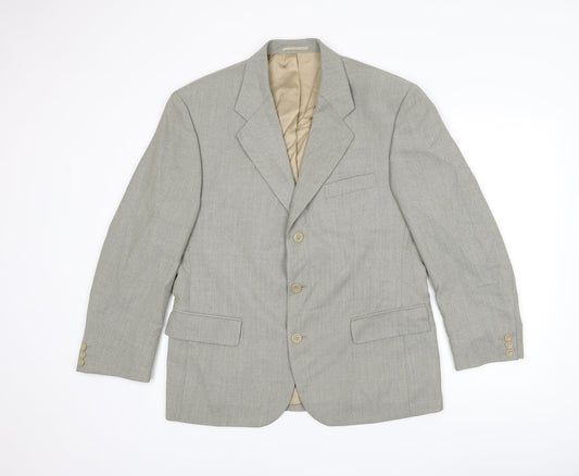 VARTEKS Mens Grey Polyester Jacket Suit Jacket Size 40 Regular