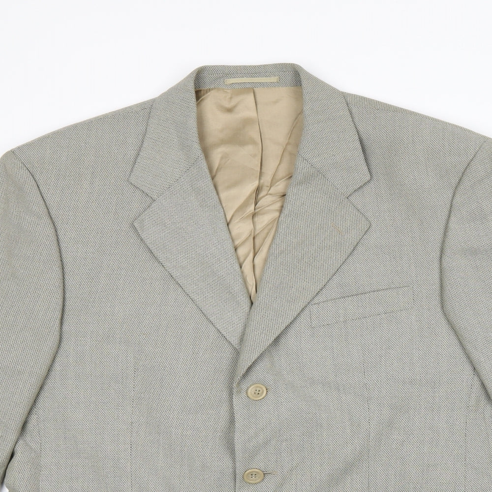 VARTEKS Mens Grey Polyester Jacket Suit Jacket Size 40 Regular