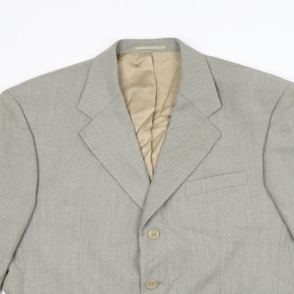 VARTEKS Mens Grey Polyester Jacket Suit Jacket Size 40 Regular